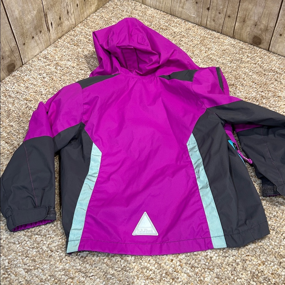 L.L. Bean 4T Wildcat 3 in 1 Purple Gray & Blue Hooded Jacket - Picture 7 of 14